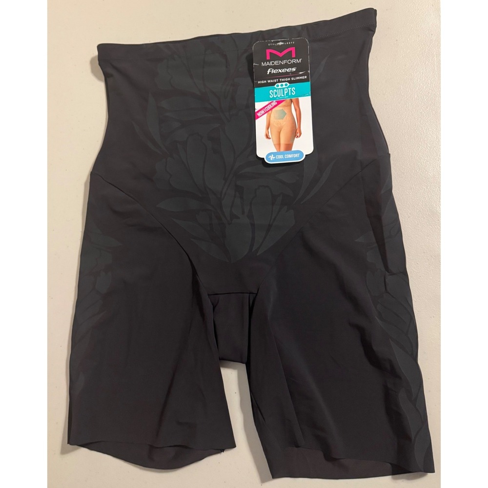 Maidenform‎ Shapewear Women 2XL Black High Waist Thigh Slimmer Ultra Firm NEW